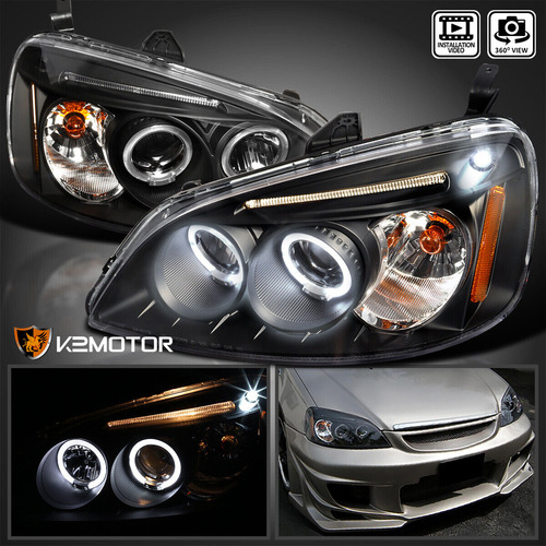 Par Faro Negro Led 4dr Honda Civic Ex 2003 All