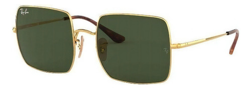 Anteojos de sol Ray-Ban I-Shape Square 1971 Classic Large con marco de metal color polished gold, lente green de cristal clásica, varilla polished gold de metal - RB1971