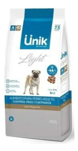 Alimento Unik Light Control Peso Castrado Raza Pequeña X7,5k