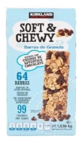 Barras De Granola Soft & Chewy Kirkland 64 Pzs De 24gr C/u