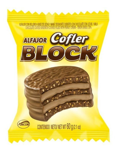 Pack X 6 Unid. Alfajor  Block 60 Gr Cofler Alfajores-conito