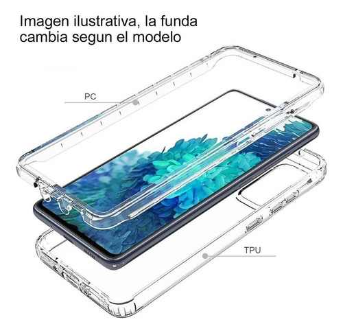 Funda 2 En 1 Uso Rudo For Modelos Oppo Bicolor Transparente