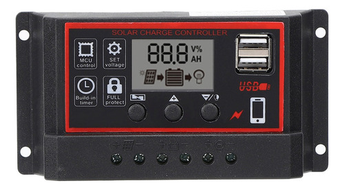 Controlador De Carga Solar Lcd 5v/2.5a Dual Usb Pwm Panel Ce