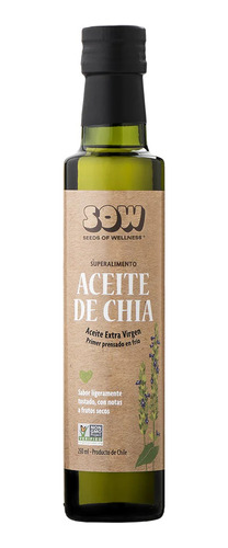 Sow - Aceite De Chia 250ml (fuente De Omega-3)