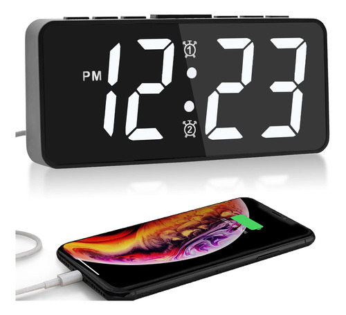 Reloj Despertador Digital Para Dormitorio Con Alarmas D...