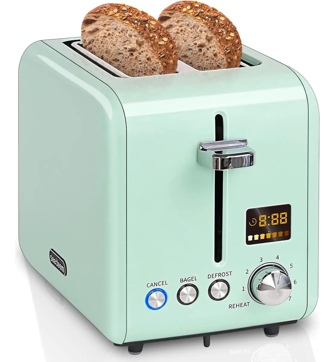 Torradeira Seedeem de 2 fatias, torradeira Ace Bread