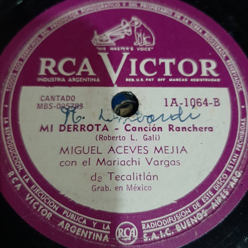 Pasta Miguel Aceves Mejia Rca Victor C178