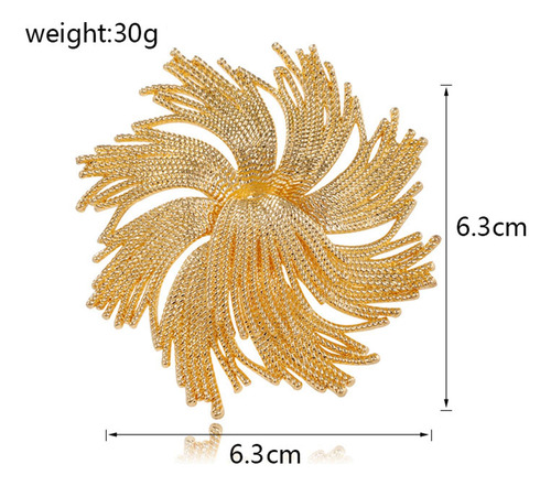 2 Exquisito Broche Floral Con Acabado Dorado Para 2 Piezas