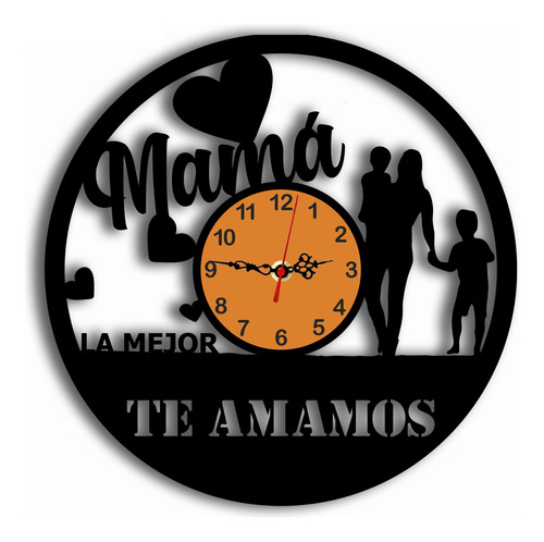 Reloj Para Mamá Negro Naranja