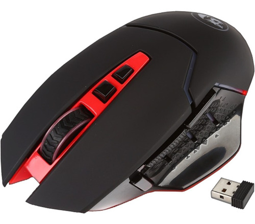 Mouse gamer de juego inalámbrico Redragon Mirage M690 negro y rojo