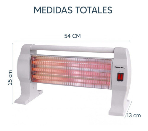 Estufa A Cuarzo Punktal 3 Tubos 3 Potencias Interruptor