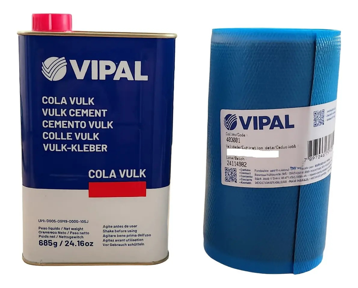 Kit Vulcanite Reparo Quente Borracha 1kg Cola 900 Ml Vipal