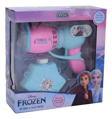 Frozen Maquina Burbujero Bubble Machine Luz Y Sonido Ditoys Color Agua