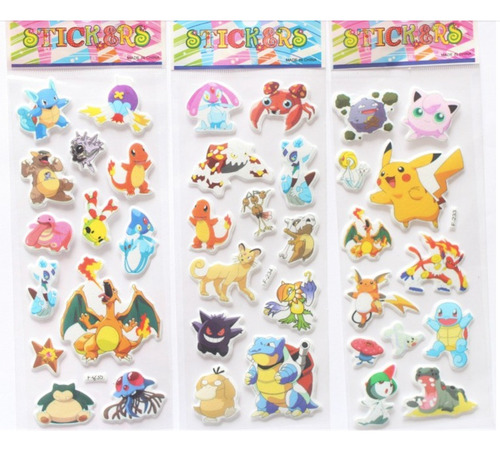 Imagen 1 de 5 de Pokemon Stickers Set De 6 Unidades Surtido Aleatorio