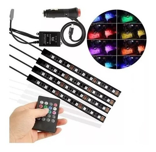 Tira Luces Led Tunning Auto Decoracion Interior Control Rgb