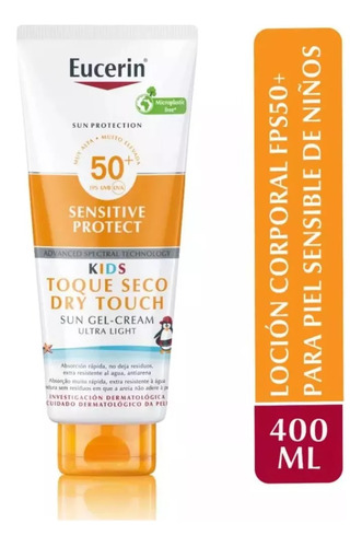 Protector Solar Para Niños Toque Seco Fps50+ | Eucerin 400ml