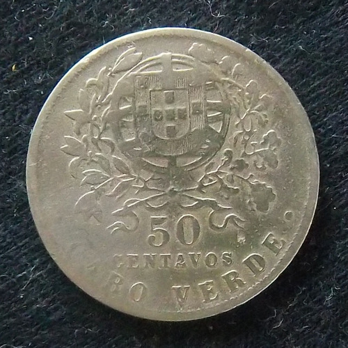 Cabo Verde 50 Centavos 1930 Bueno Km 4 Colonia Portuguesa