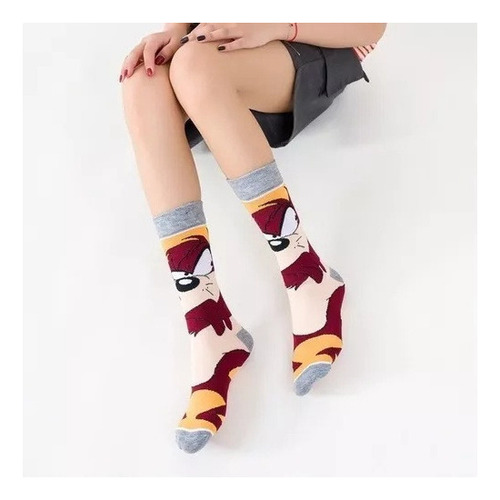 5 Pares De Calcetines Largos De Algodón Con Dibujos Animados