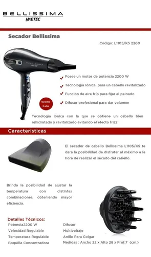 Secador de pelo bellissima k5 2200 new arrivals
