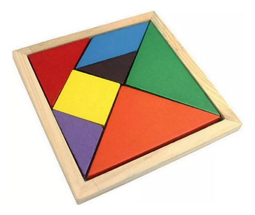 Tangram Madera Didáctico Juguete De Madera 7 Piezas Ingenio