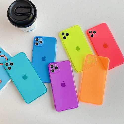 Funda Protector iPhone Candy Neon Resistente Airbag Case 3d
