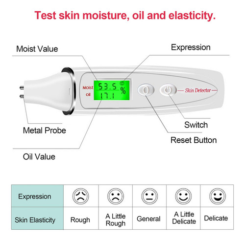 Analizador Skin Tester, Monitor De Hidratación Para La Piel,