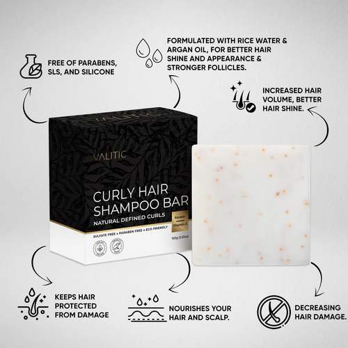 Valitic Curl Defining Shampoo Bar Para Cabelos Crespos E Cac