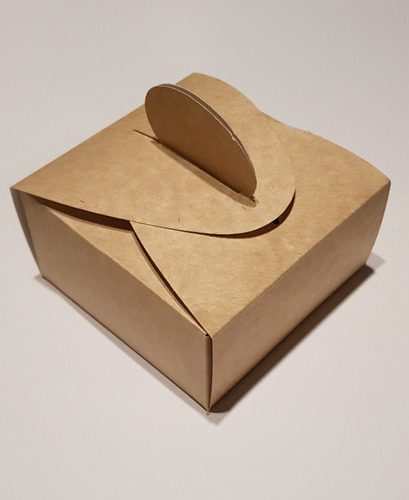 Caja Para Mini Torta O Bombones En Cart. Bco  Kraff Pack X10