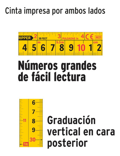 Flexometro Compacto 10 M Con Grip, Cinta 25 Mm