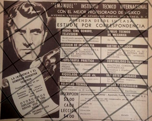 Cartel Retro Instituto Tecnico Emanuel 1948 -e20