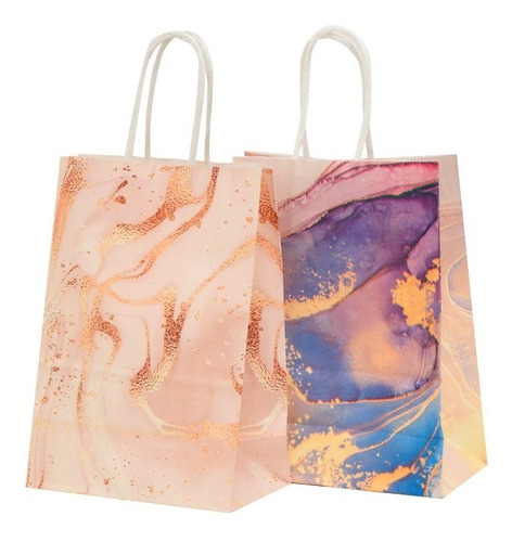 Imagen 3 de 4 de Bolsas De Papel Con Diseños 21x15x8cm - Pack X12