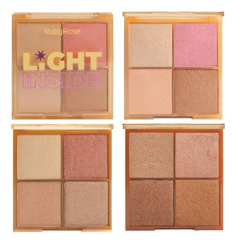 Iluminador Ruby Rose Feels Mood Glow Trio Hb7523 Paleta