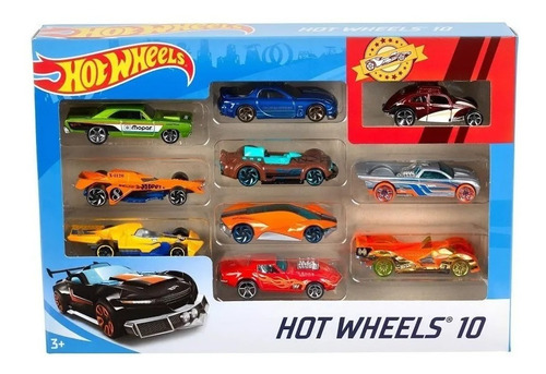 Hotwheels Pack 10 Autos, Carros De Carrera Mattel Original