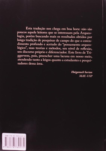 História do Pensamento Arqueológico, de Trigger, Bruce G.. Editorial ODYSSEUS, tapa mole, edición 2ª-edição 2011 en português