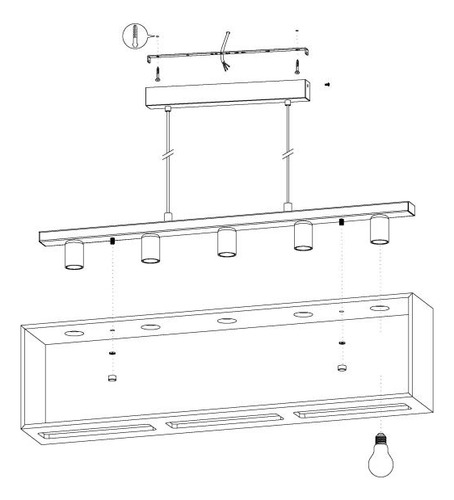 Lámpara Colgante Famborough Acero Negro E27 5x40w 43414