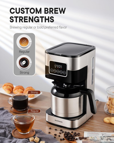 Cafetera Programable Shardor Con Jarra Térmica Para 8 Tazas