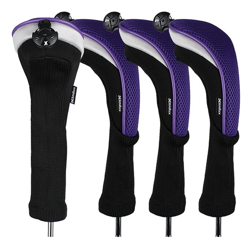 Cobertores De Palos De Golf De Cuello Largo 4 Pcs. Purpura