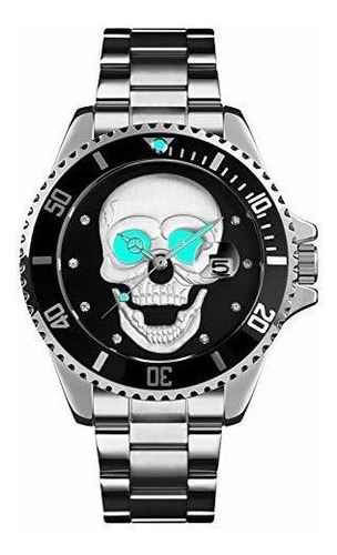 Reloj De Ra - Skull Watches For Men Luminous 3d Skeleton Gmt