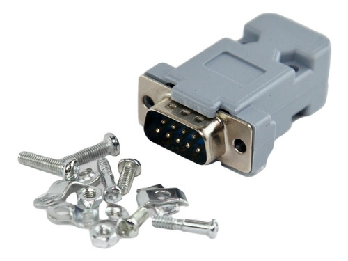 X10u Conector Ficha Db-9 Db9 Macho 9 Pin Con Tapa 1° Htec