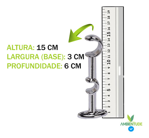 Varão Duplo 2,40 19/28 Grosso Aluminio Cortina Duas Partes