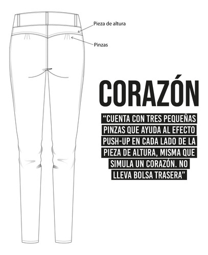 Pantalón Skinny Britos Jeans Mujer Negro Corazón 024861