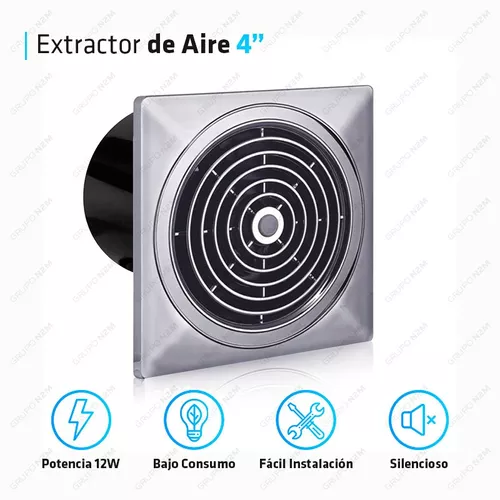 Extractor Aire 4 Hydra Cocina Baño Silencioso 12w Potencia