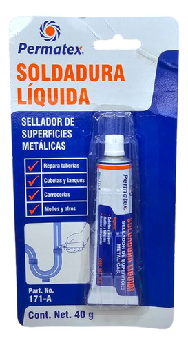Soldadura Liquida Sellador Tuberias Metal Mofles Tanque 90g
