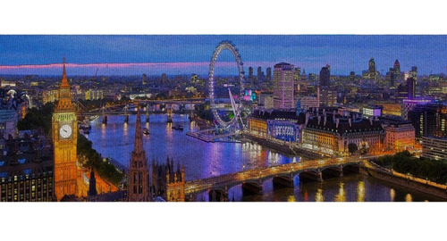 Poster Arte Panorâmica 40x100cm Paisagem London Eye Londres