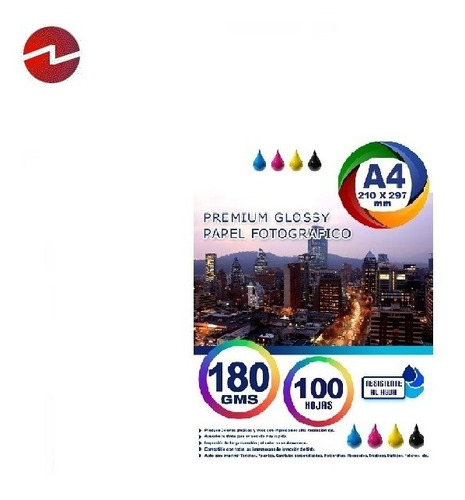 100 Hojas, Papel Fotográfico Glossy A4 Impresora 180g Brilla