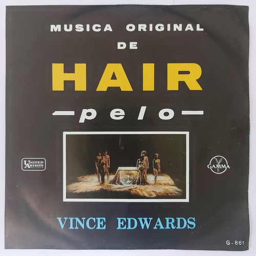 Vince Edwards - Hair Soundtrack   Single 7