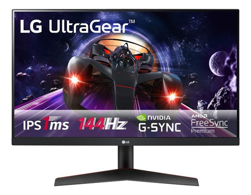 Monitor Gamer 23,8'' Full Hd 24gn600 144hz 1ms Hdmi Ips LG Cor Preto 110V/220V - Bom (Recondicionado)