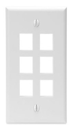 Face Plate Leviton O Tapa Para Red 41080 6 Puertos Paq X 4