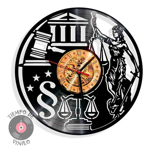 Reloj De Pared Elaborado Disco Lp Abogados Y Justicia Ref.02