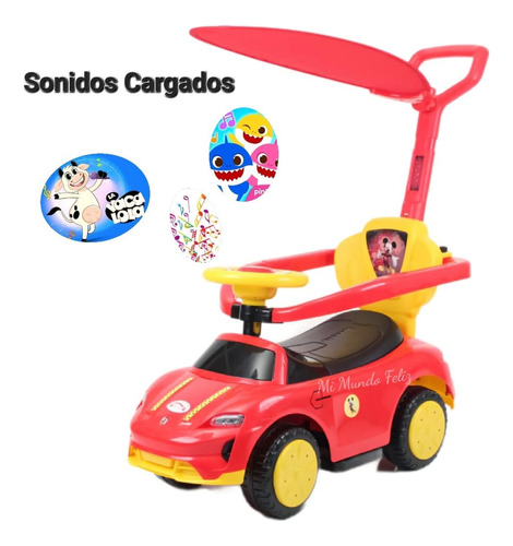 Carrito Guiador Con Sombrilla Tipo Volkswagen Niños Sonidos